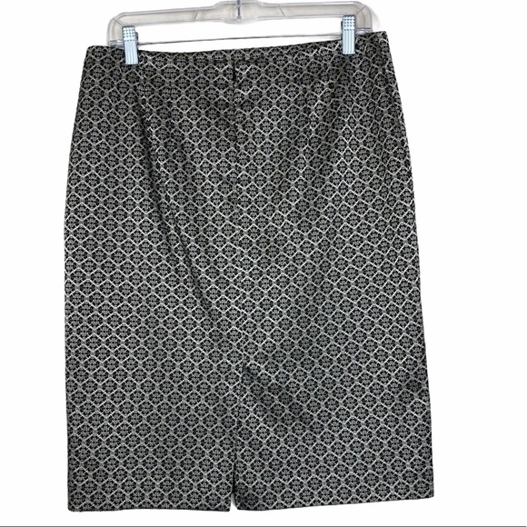Ann Taylor Metallic Baroque Career Pencil Skirt 8 - Picture 4 of 8